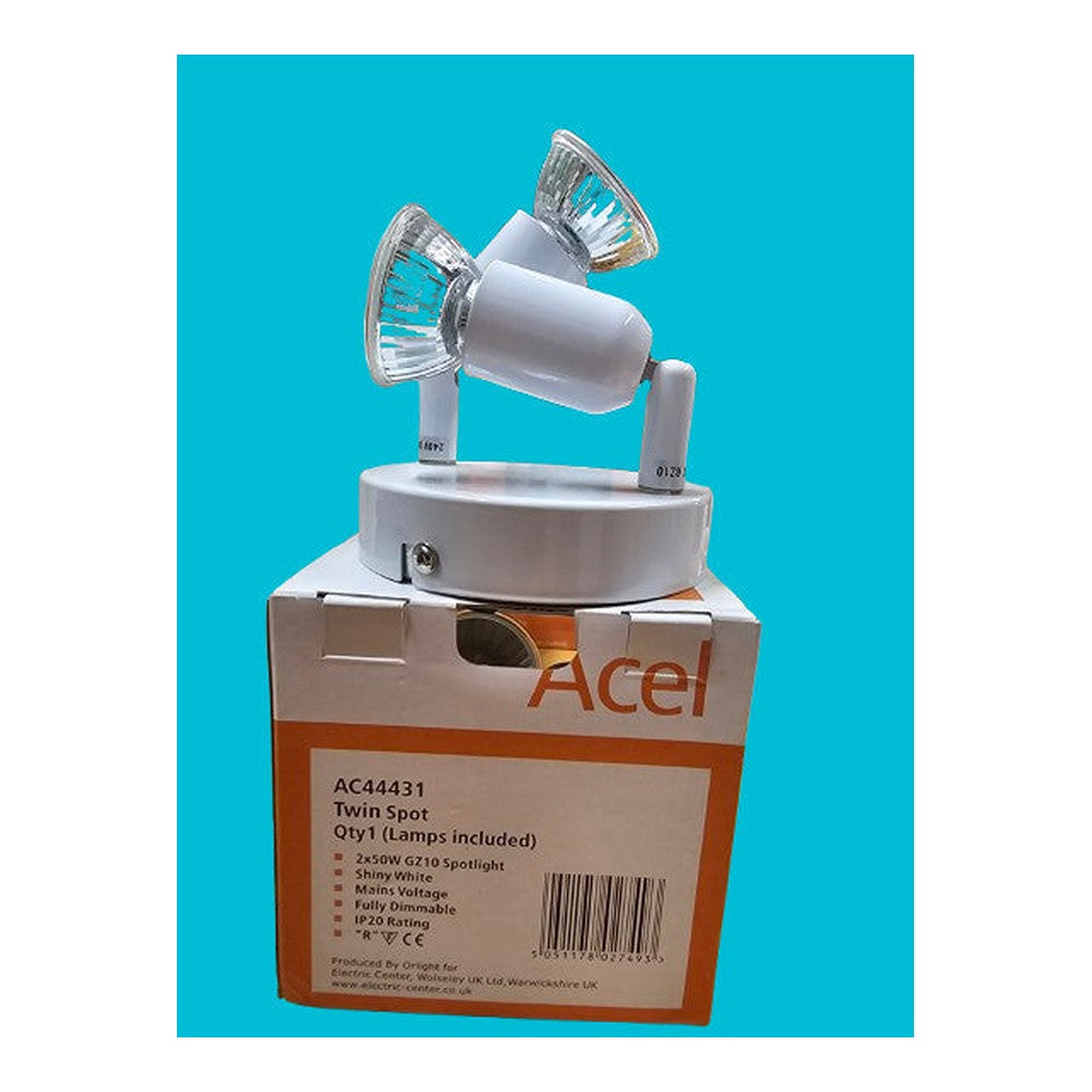 Acel Small 110mm Twin Spot AC44431 Fully Dimmable 2 x 50w GZ10 Spotlight IP20