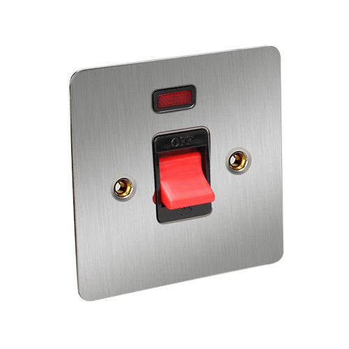 CED Satin Chrome Switches & Sockets - Axiom Electrical Fuse USB Cooker Flatplate