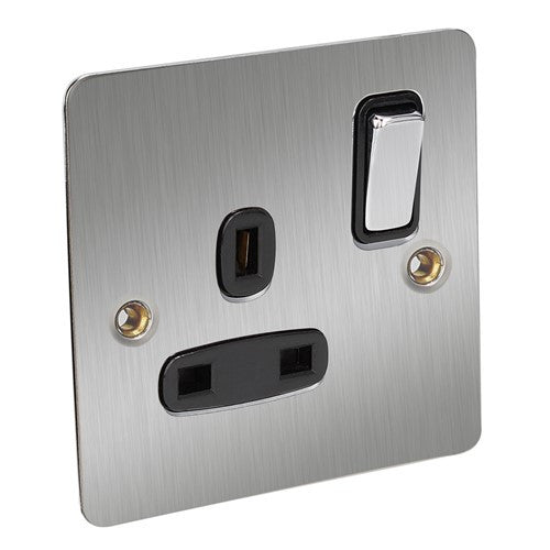 CED Satin Chrome Switches & Sockets - Axiom Electrical Fuse USB Cooker Flatplate