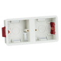 10 X 35mm Dual Single Gang Dry Lining Back Box Knightsbridge SN8380D White PVC