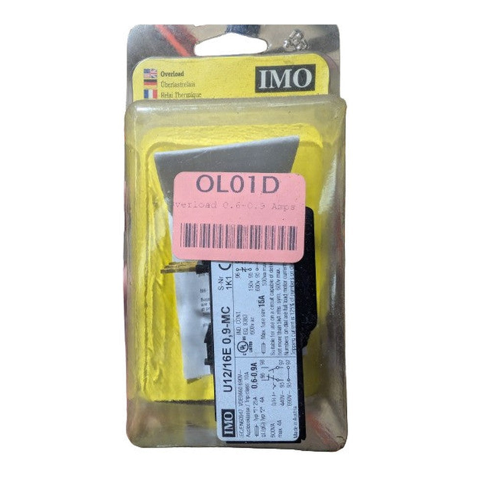 IMO OL01D Thermal Overload 0.06-0.9A For IMO Contactors And Starters