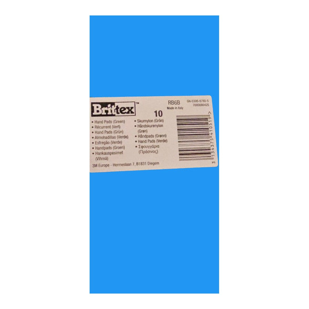 3M Scotch Brittex RB6B Scouring Finishing Hand Pad, General Purpose, Pack of 10