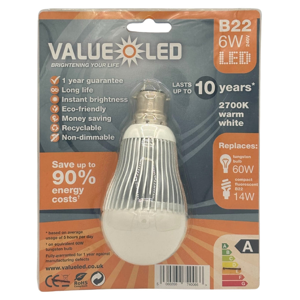 Value LED Bulbs Warm White B22 E14 E27 GU10 MR16 3W 4W 6W 2700K Spot Lamp