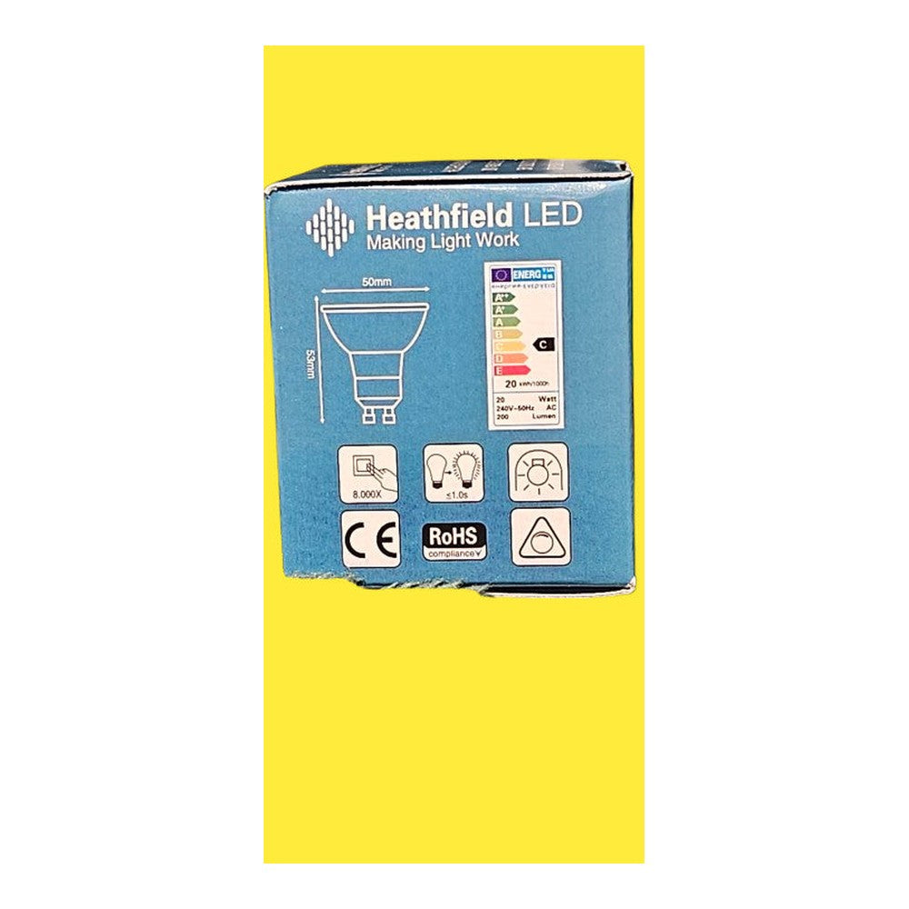 2 x GU10 20w 145lm 2700k LED Bulb Lamp 2000H Heathfield