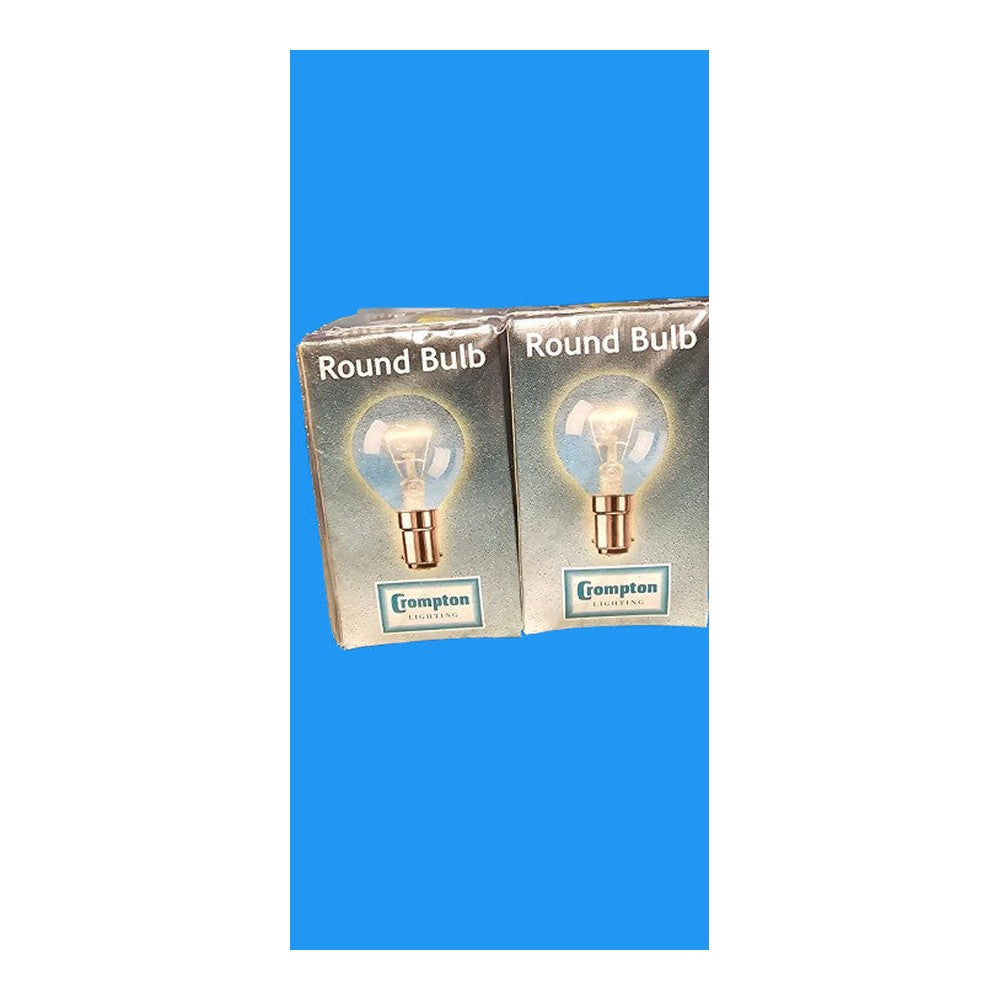 5 x SBC B15d 25w Crompton Round Bulb Lamp Clear 240v