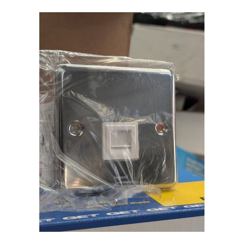 Telephone Socket Secondary Legrand Synergy Polished Stainless Steel 7332-51 X2