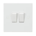 2 Gang 2 Way Square Edge 10A Light Switch double Knightsbridge SN3000 Pack Of 2
