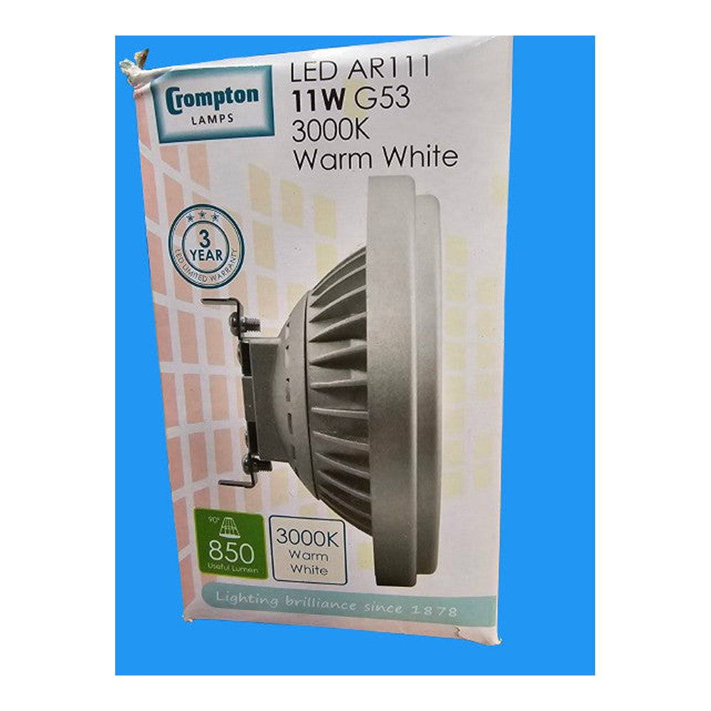 Crompton 11w G53 LED AR111 Direct Retrofit 3000k Warm White 12v 850lm