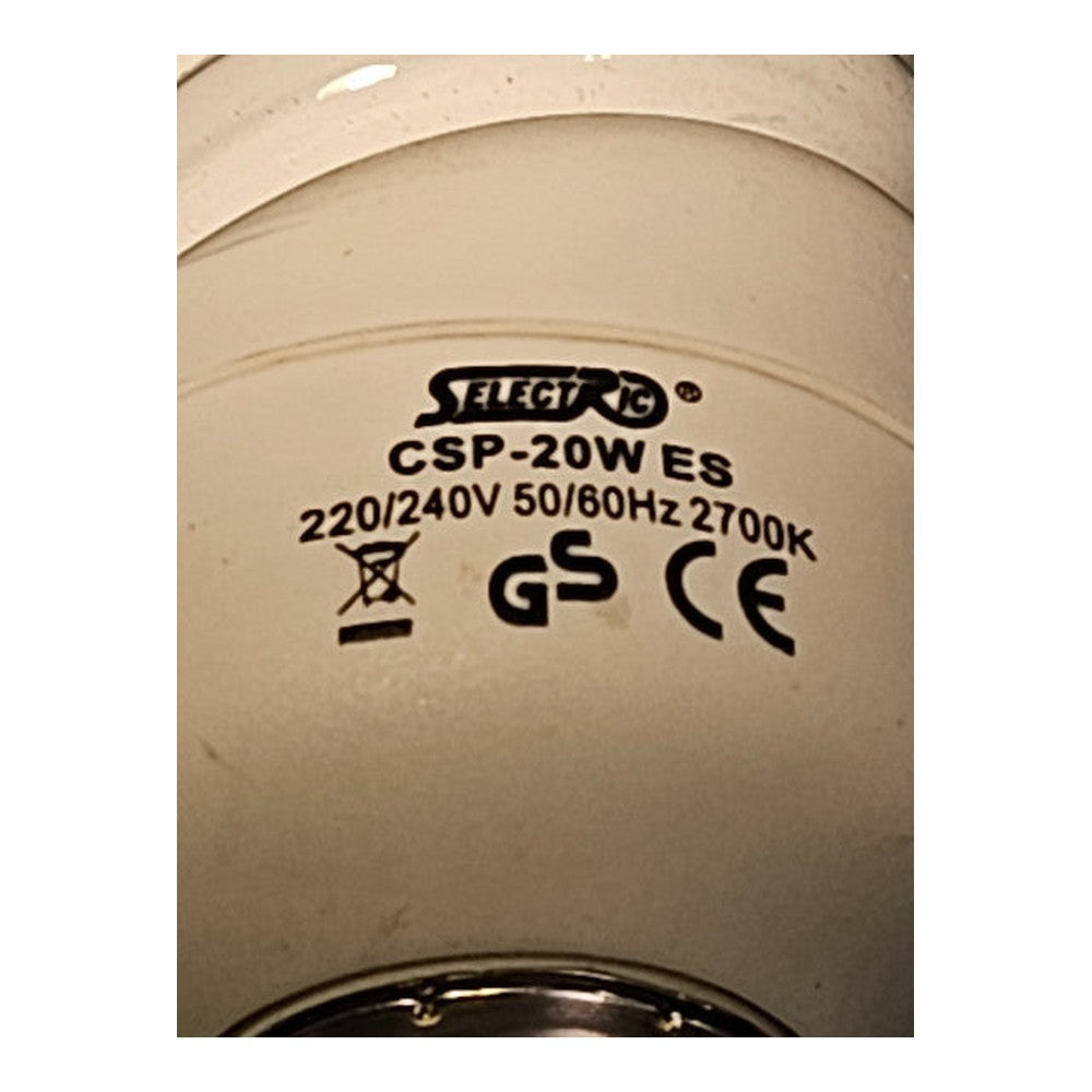 2 x Selectric E27 20w Compact Spiral Energy Saver Fluorescent Lamp