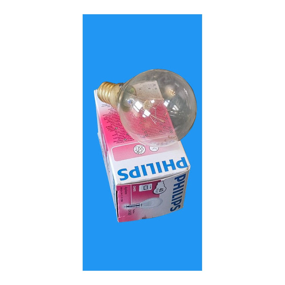 2 x Philips 40W 230V SES E14 Dimmable 2700K Warm White P45 400lm Round Clear