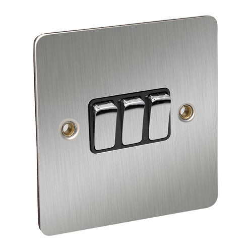 CED Satin Chrome Switches & Sockets - Axiom Electrical Fuse USB Cooker Flatplate