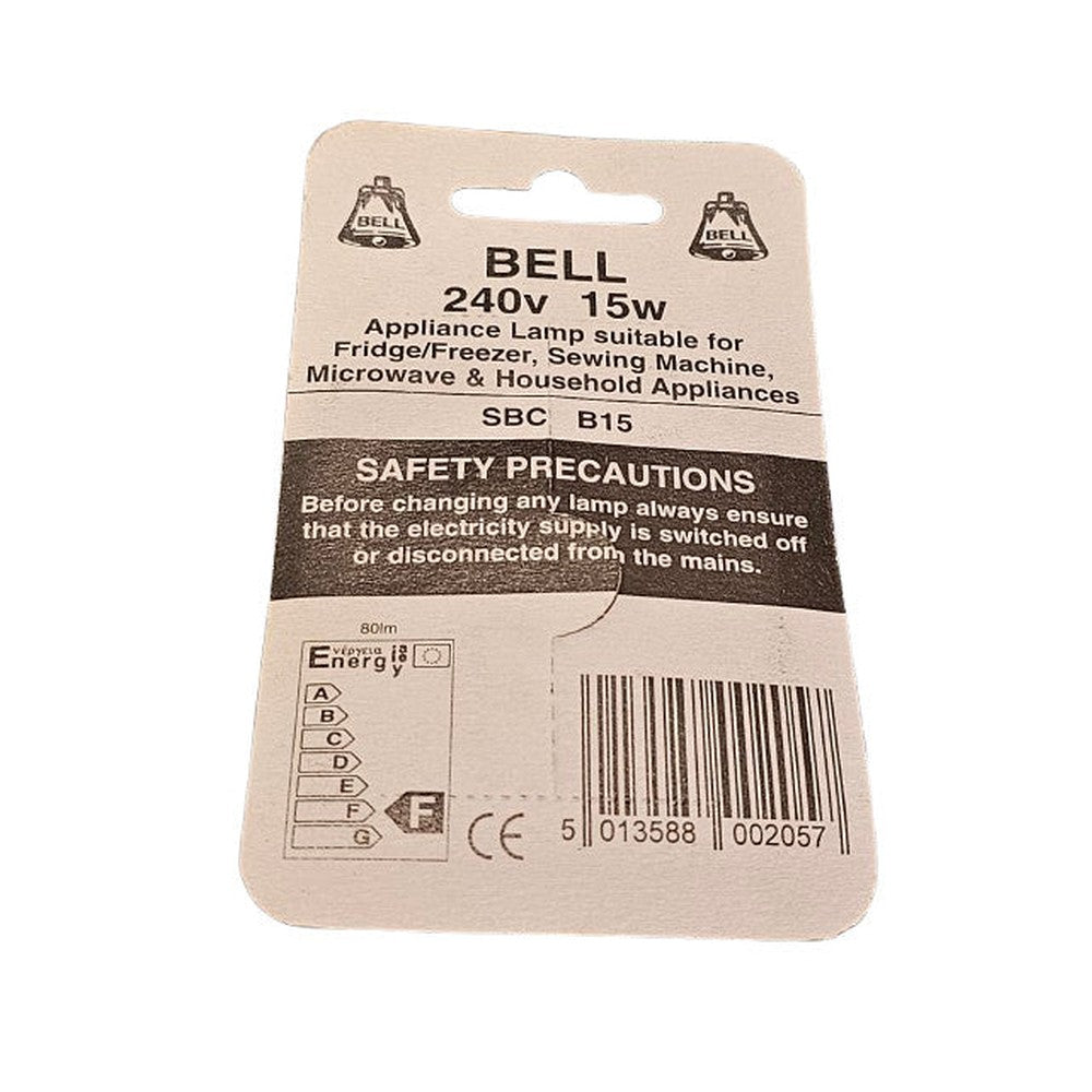 2 x B.E.L.L. 15W B15 Fridge Sewing Machine Pottery Lamp Bulb