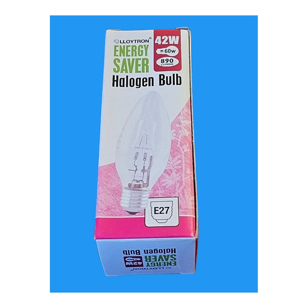 E27 ( 4 Pack  ) Candle Bulb Lamp 42w = 60w Dimmable Bright White 890lm Lloytron