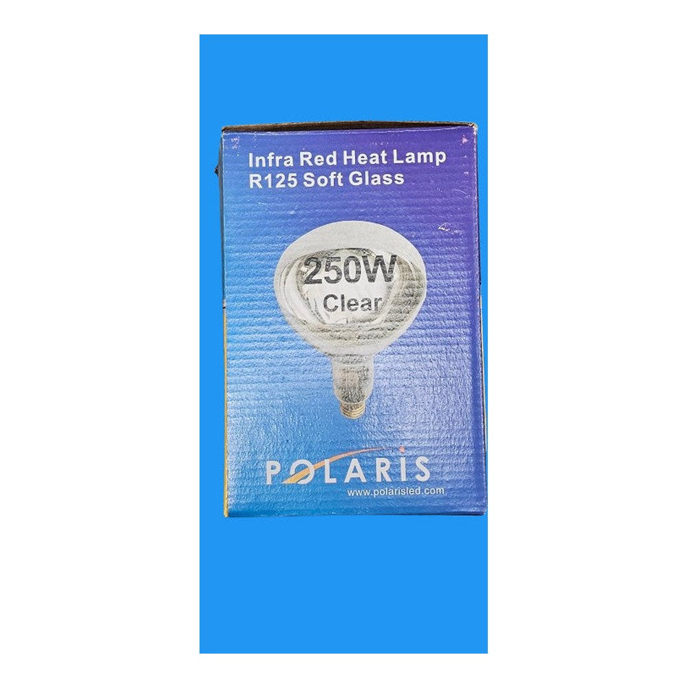 E27 R125 250W Infra Red Heat Lamp Bulb Soft Glass Polaris 220-240v Clear