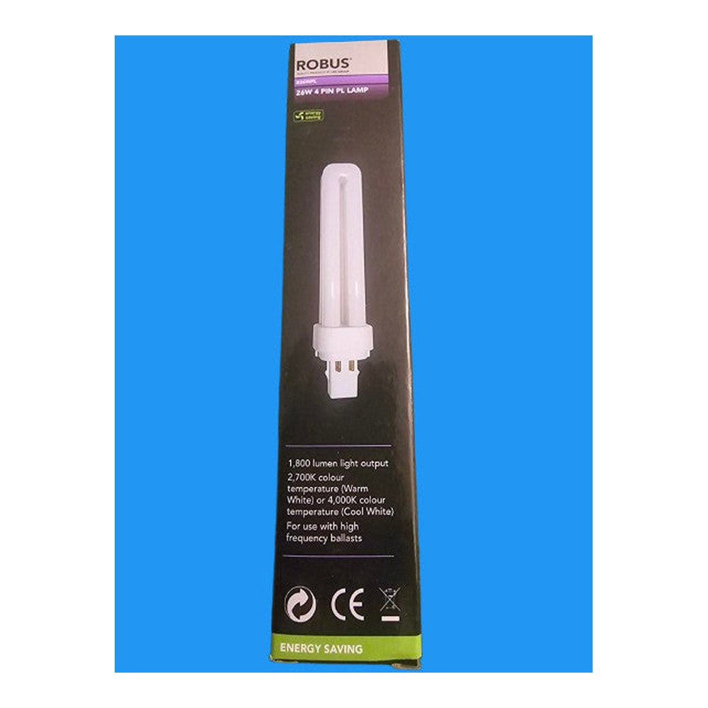 PLC 26W 4 Pin 1800lm 2700k R26WPL Energy Saving Warm White Lamp Bulb