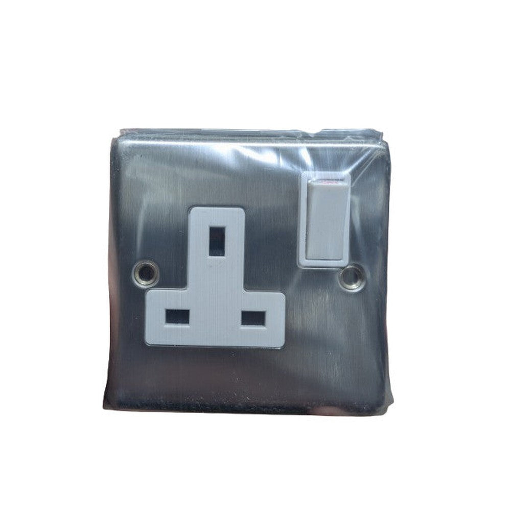 Contactum REF3346BSW Reflect 1g 13 Amp Switched Socket Brushed Steel