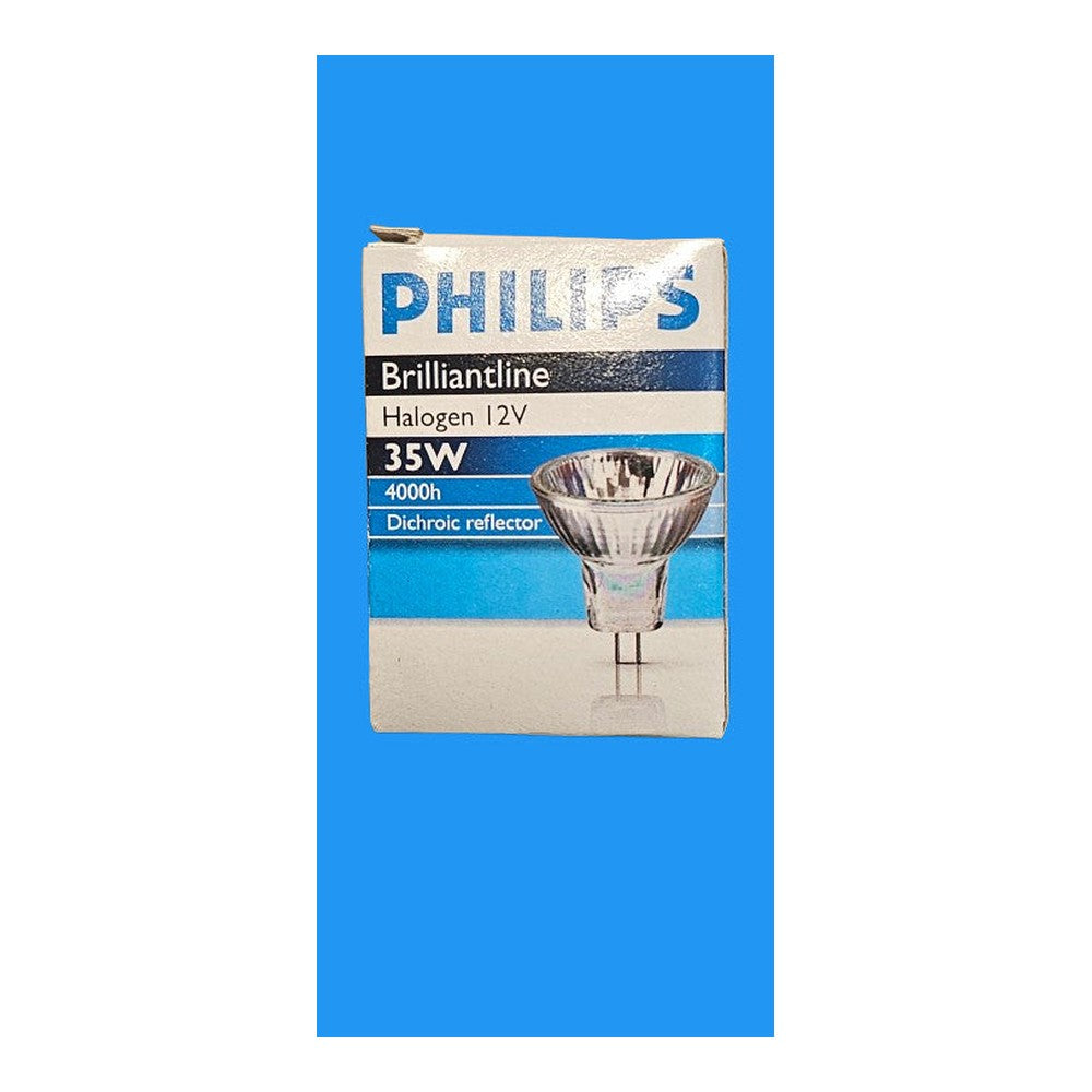 GU4 35W ( Pack of 3 ) Philips Brillantline Halogen 12v Bulb Dichroic Reflector
