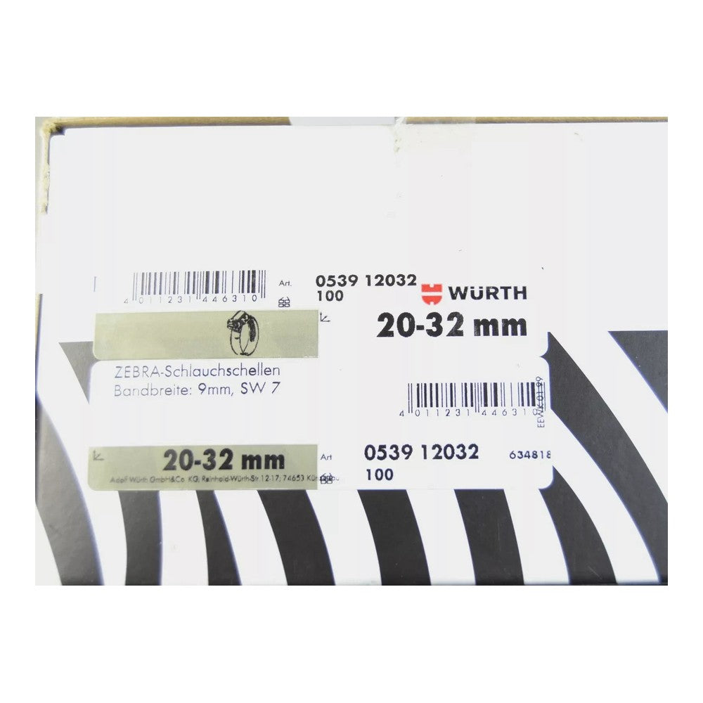 Wurth Hose Clips Box of 100 - Jubilee Clamps Various Sizes