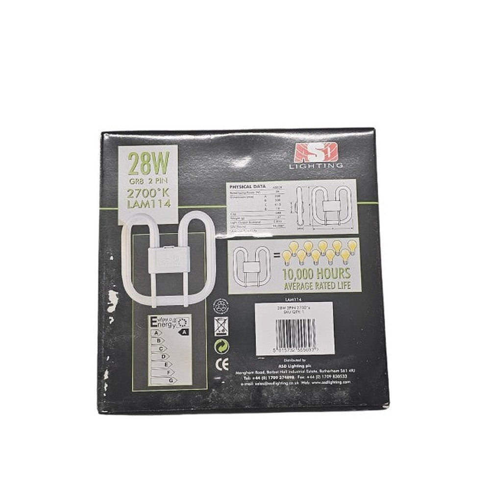 GR8 2 Pin 28w ASD 2D Bulb Lamp 2700k LAM114 10000H 200MM X 200MM