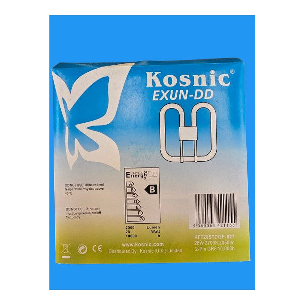Kosnic EXUN -DD 28W GR8 2 Pin 200mm x 200mm Energy Saver Butterfly Bulb Tube
