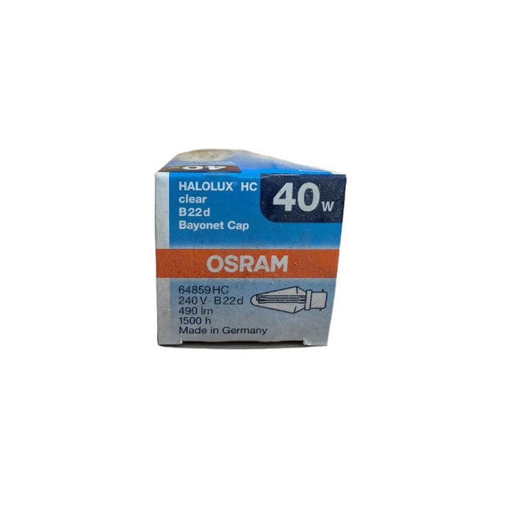 B22d 40W ( 2 Pack ) Osram Halogen Halolux HC Clear 64859 HC 240V Dimmable