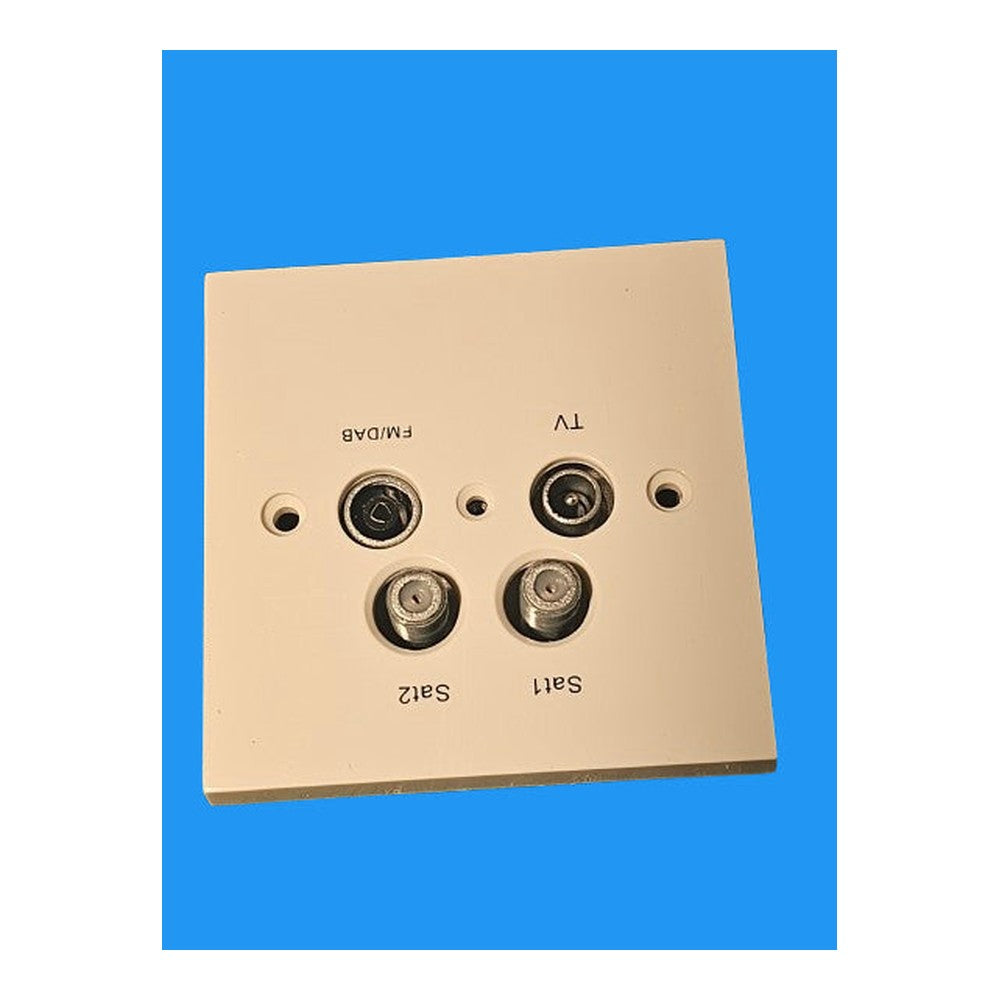 Wall mount demix round outlets serie with 2, 3 or 4 outputs. Sat1 Sat2 TV Fmdab