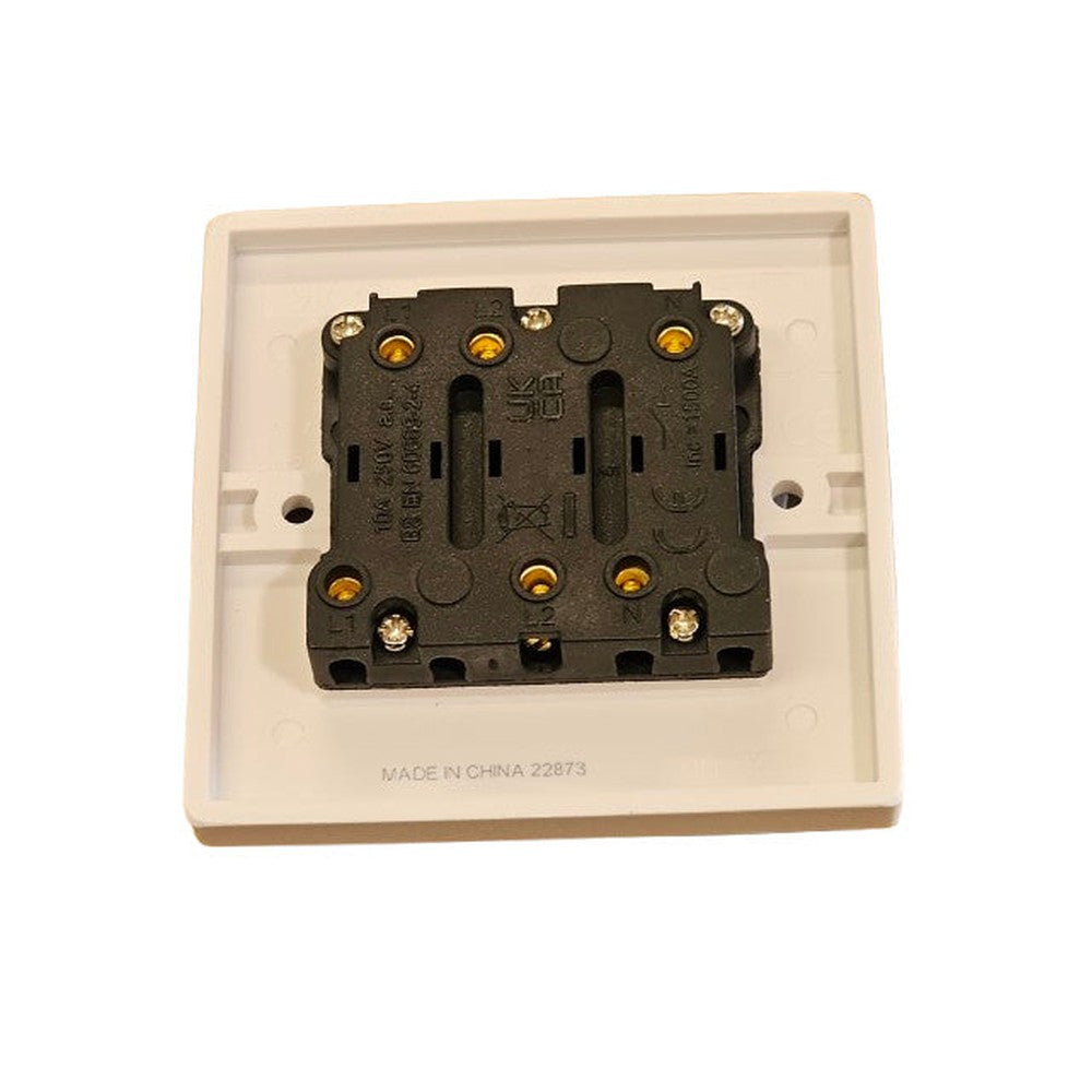 10A FAN ISOSLATOR SWITCH SN1100 Square Edge Knightsbridge (Pack of 2)