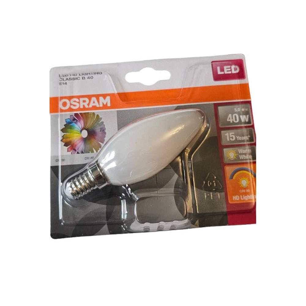 B40 E14 ( Box of 6 ) OSRAM 5W = 40W LED Candle Bulb Warm White