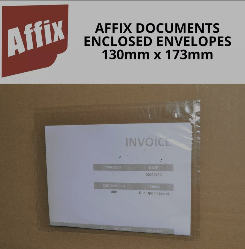 Box of 1000 A Documents Enclosed Envelopes - Affix - Plain Self Adhesive Wallets