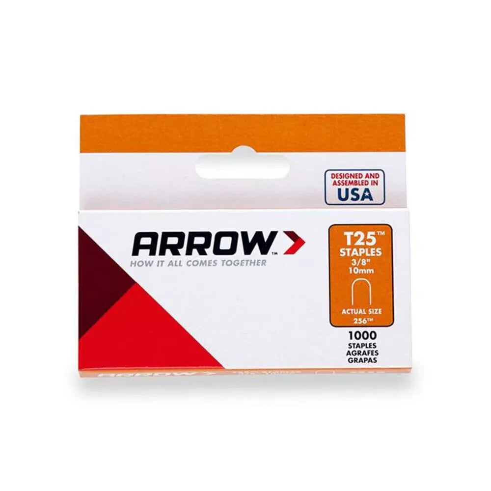 Arrow T25 Staples 10mm 3/8'' 256 - 5 Packs of 1000