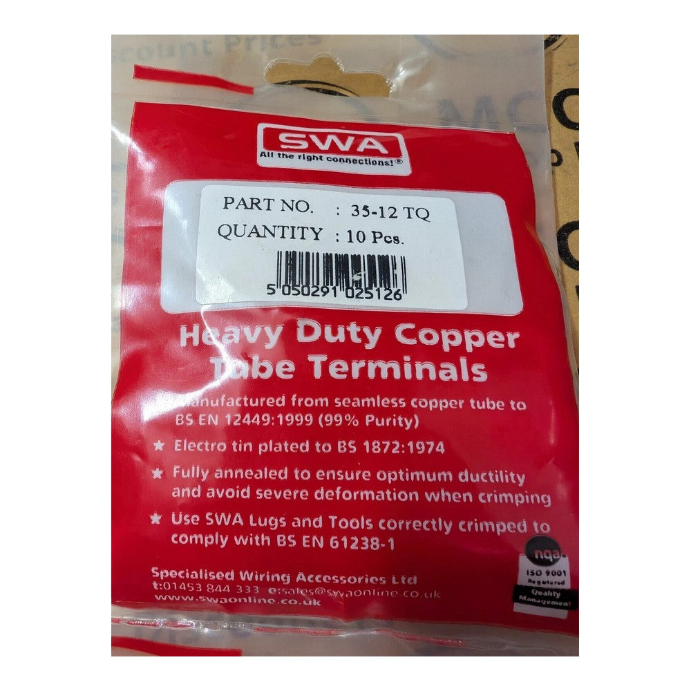 SWA Copper Tube Terminals - Heavy Duty Various Sizes - Crimp Lugs Battery Cable