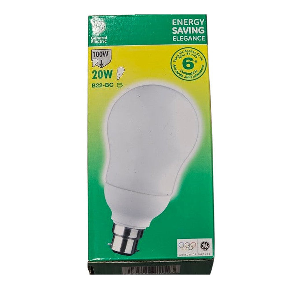 B22 BC 20W = 100W G.E. Energy Saving Bulb 1152lm General Electric