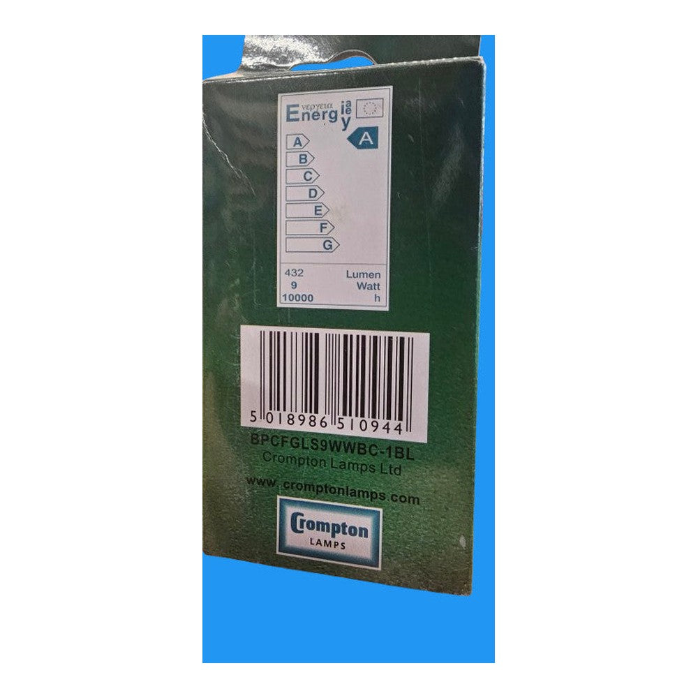 GLS BC 9W ( Pack of 3 ) Crompton High Quality Lamp Bulb 2700k Warm White 240v 43
