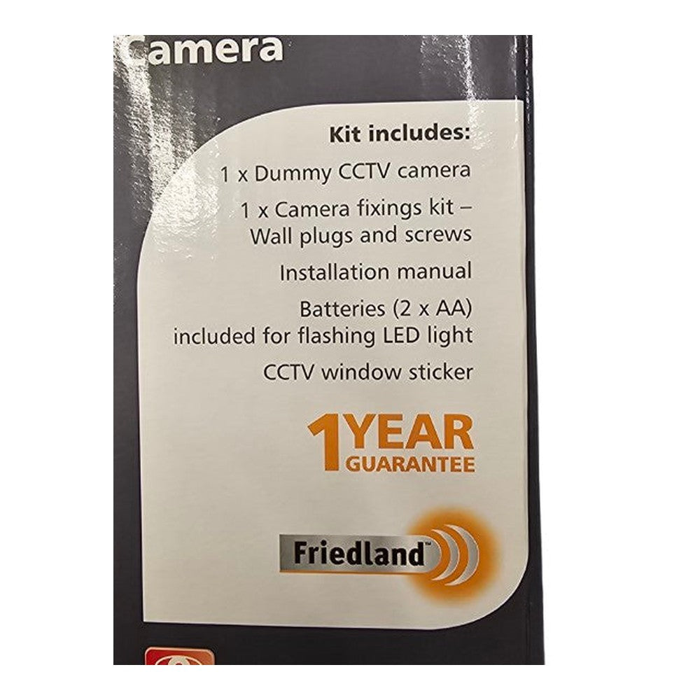 Friedland Dummy CCTV Camera With Flashing Light Home or Business Response