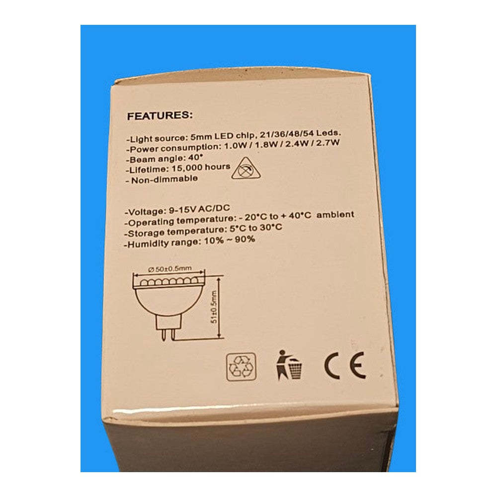2 x MR16 GU5.3 2 Pin 1.8w LED Bulb Lamp