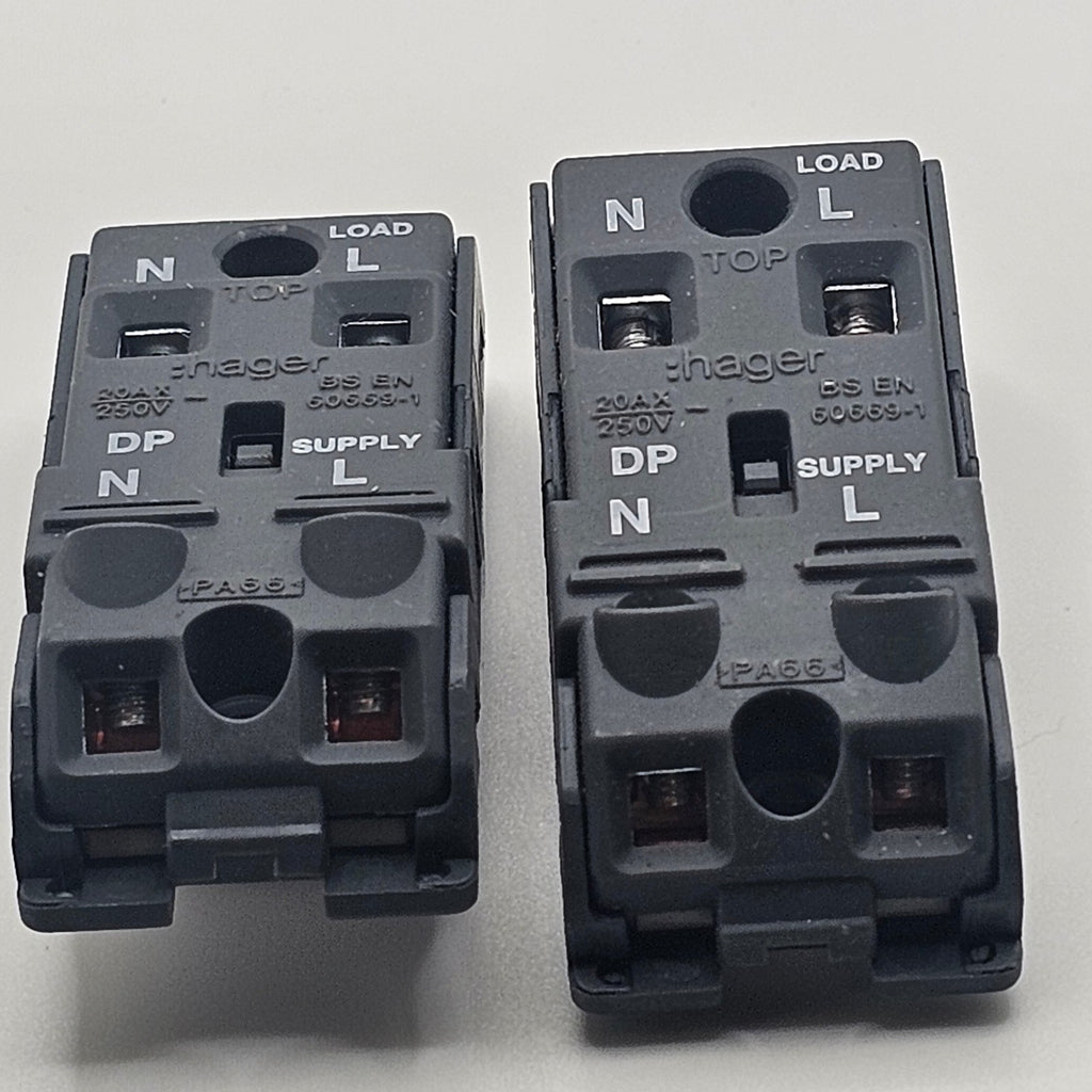 2 x Hager Appliance Grid Switch Microwave or Hob Grid Module NEW 20A 250V