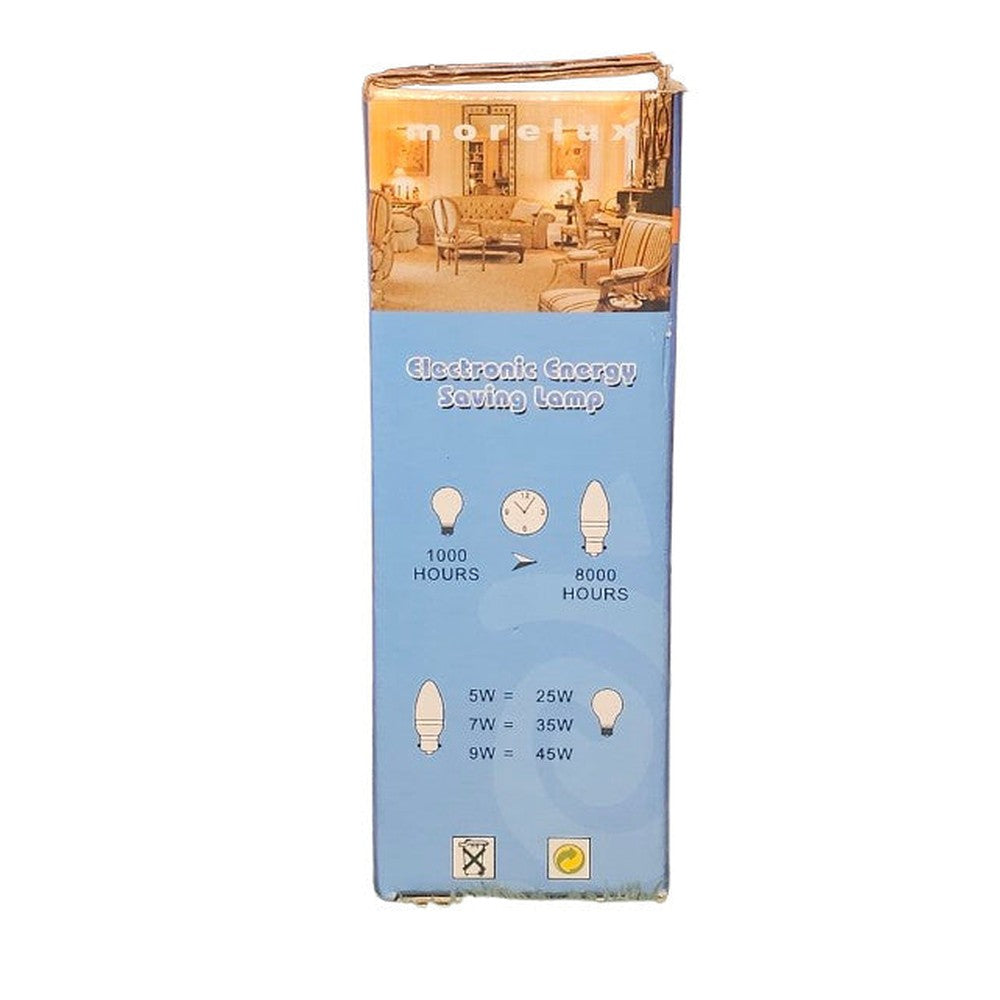 B22 5W = 25W ( Pack of 3 ) Morelux Energy Saving Lamp Bulb 2700k 220 - 240v