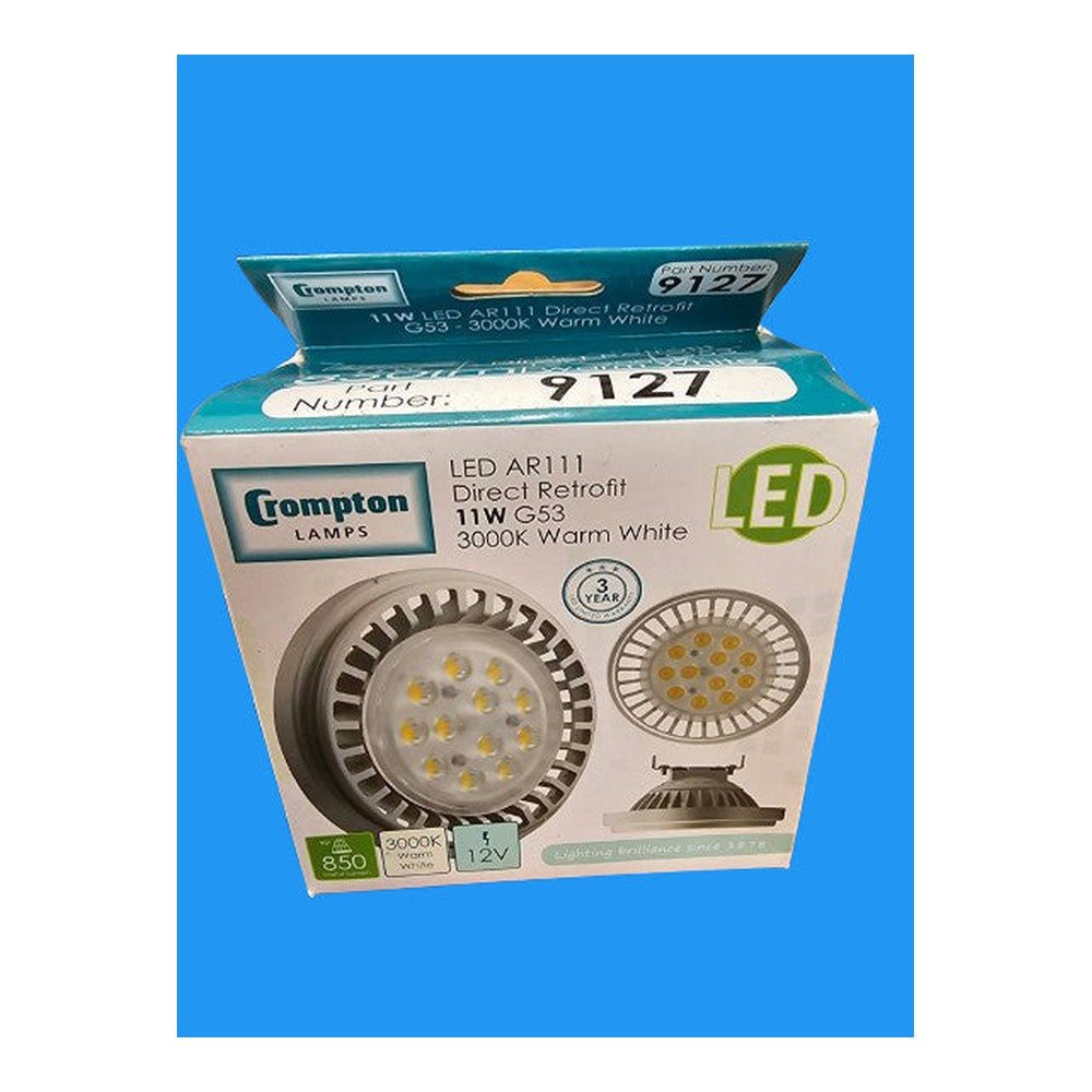 Crompton 11w G53 LED AR111 Direct Retrofit 3000k Warm White 12v 850lm