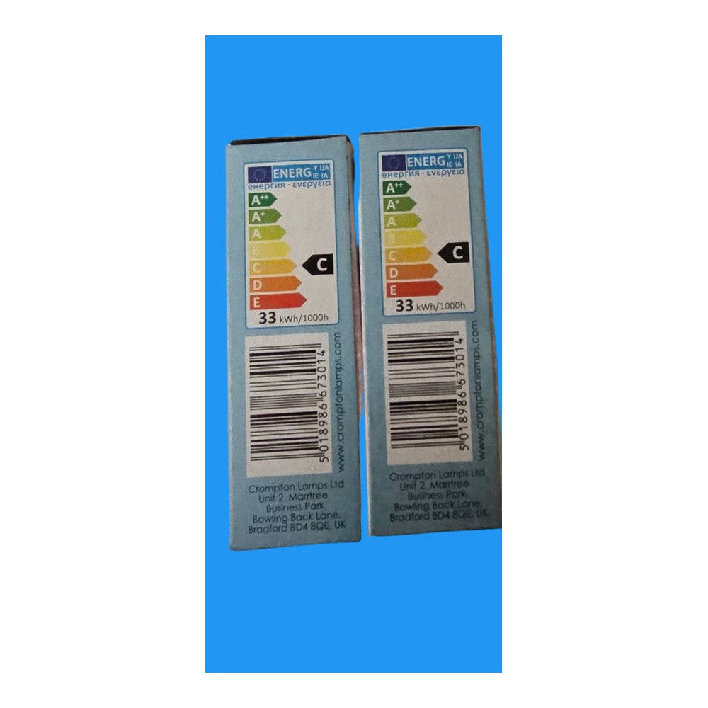 G9 33w Crompton Capsule 240v 2700k Warm White Clear UV Stop Glass Dimmable 460lm