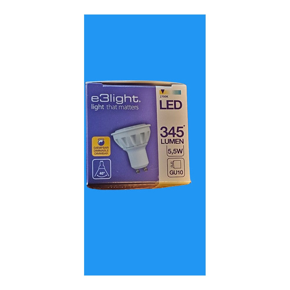 5 x GU10 5.5w = 50w LED e3light 2700k Warm Comfort White 345lm