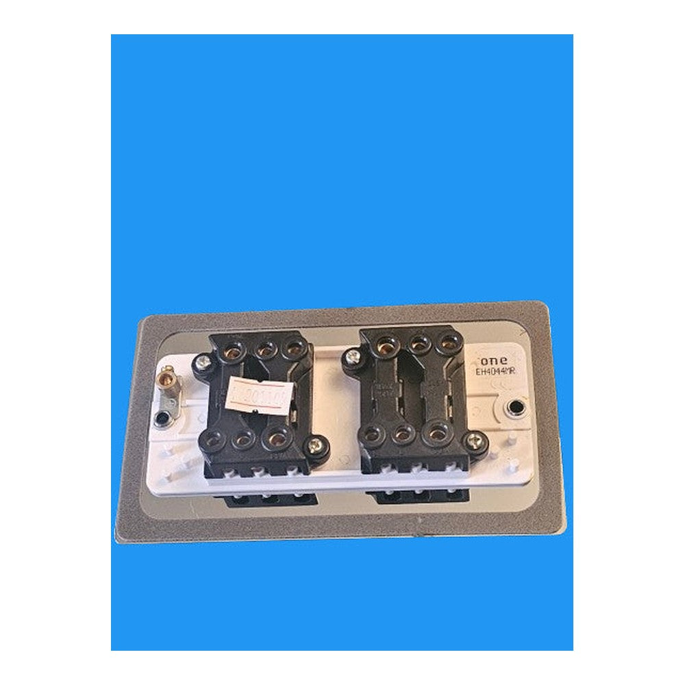 10A 4G 2W Switch Flat Plate Polished Chrome White Inserts One Electrical