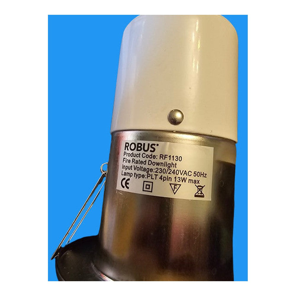 Robus 11w Fire Rated PL Downlight C/W 4 Pin Lamp and HF Ballast