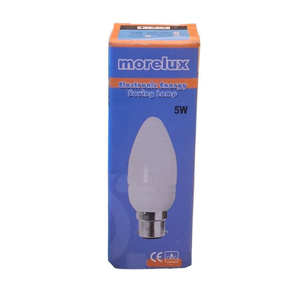 B22 5W = 25W ( Pack of 3 ) Morelux Energy Saving Lamp Bulb 2700k 220 - 240v