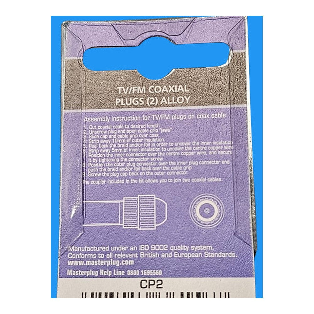 Male TV/FM Coaxial Alloy Plugs