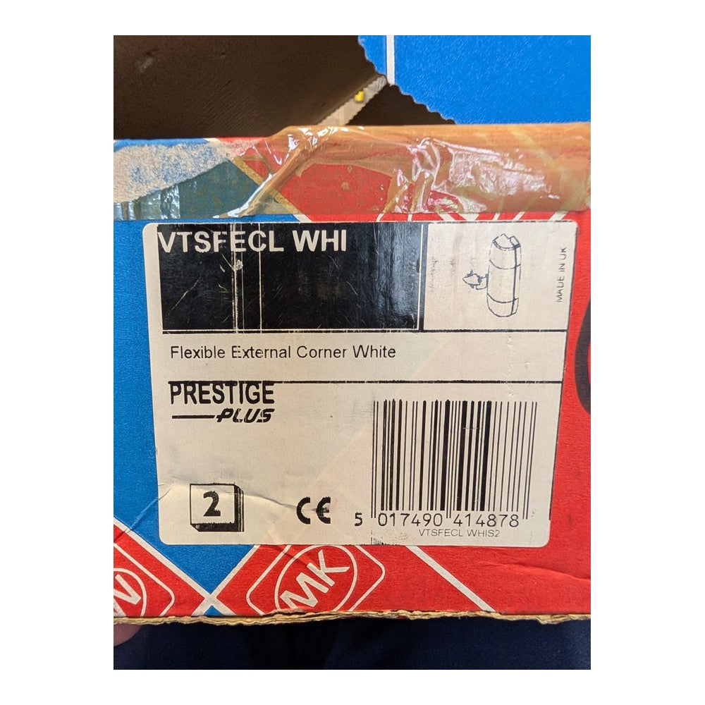 MK VTSFECL WHI Prestige Plus Trunking Flexible External Corner White Box of 2