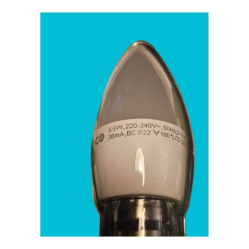 LED B22 BC C37 Candle Classic Bulb 5.5w = 40w 470lm Dimmable 2700k Warm White