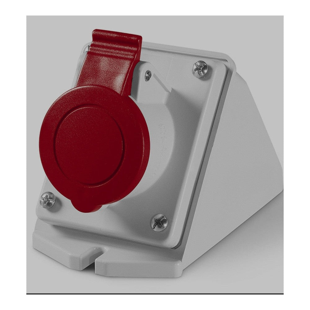 3 x Scame 512.M1656 Red Outlet Sockets IP44 16A 480-415V