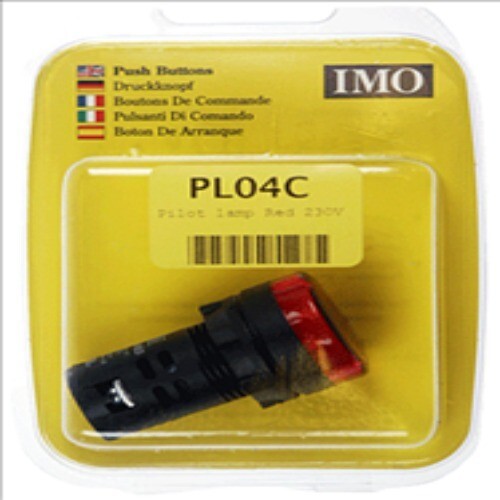 2x IMO PL04C 230V RED 22M PANEL BOX MOUNTED PILOT LAMP SIGNAL WARNING LED