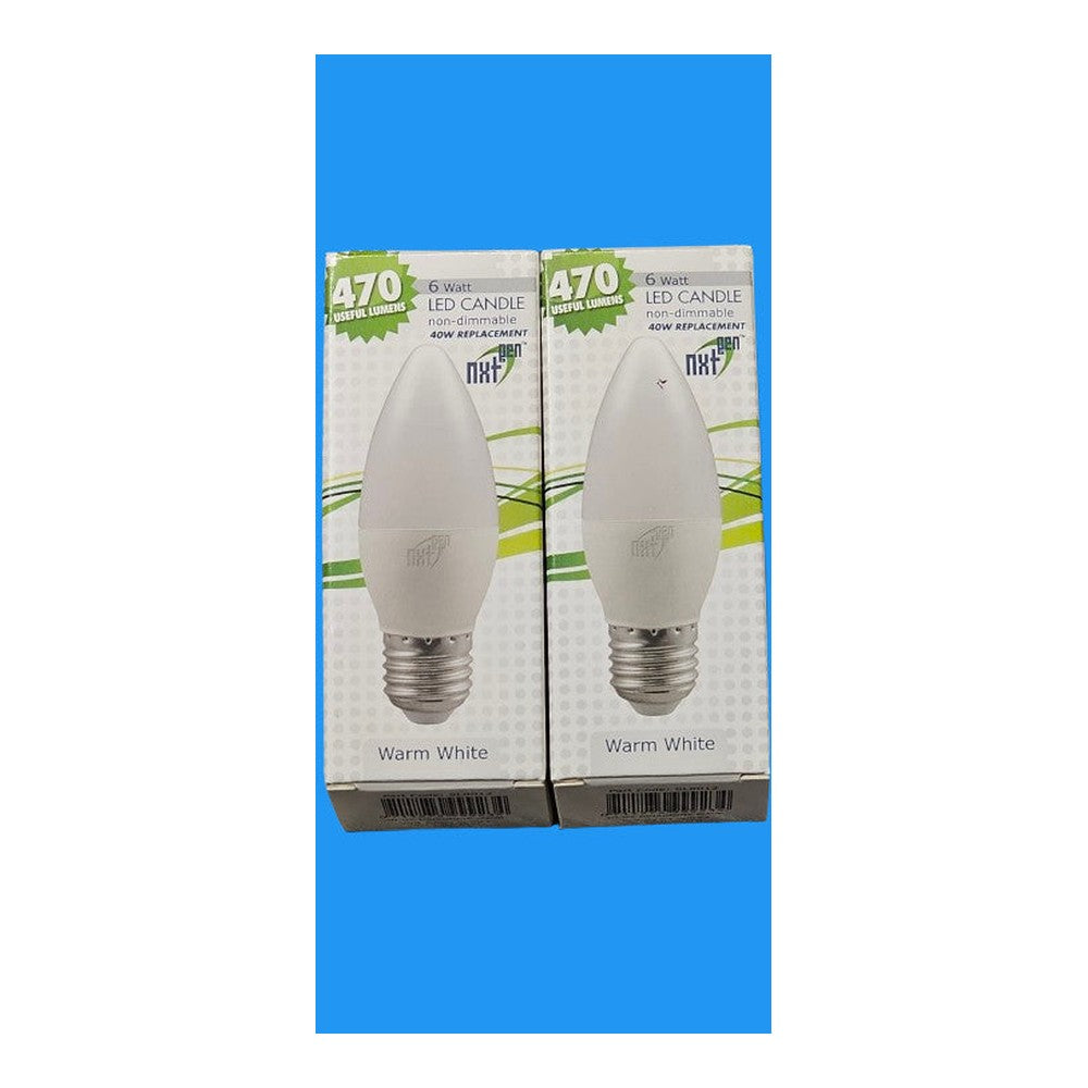 4 x ES E27 6W = 40W Replacement LED Candle Bulb 470lm NXT SimplyLED Warm White