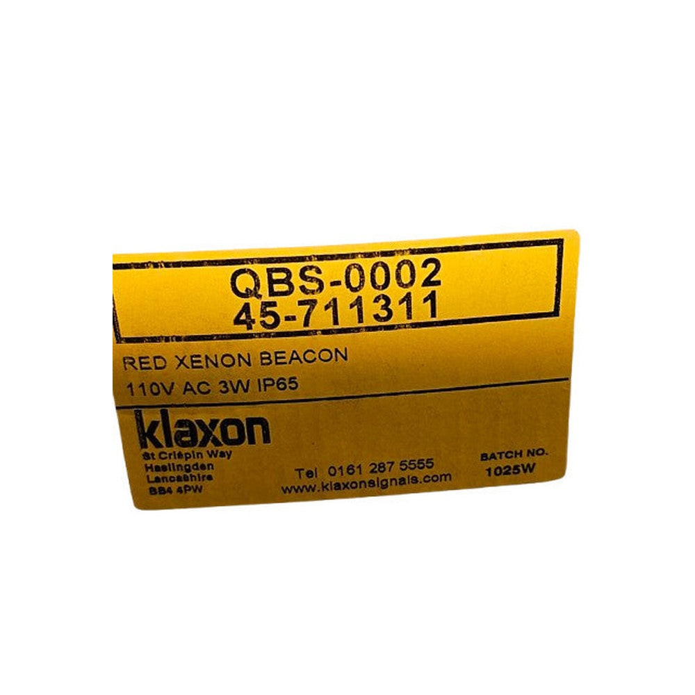 Klaxon Red Xenon Beacon QBS-0002 110V 3W IP45 45-711311